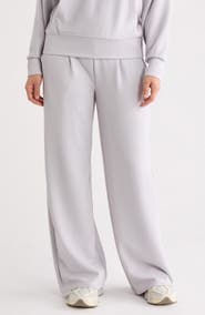 90 DEGREE BY REFLEX Ribbed Scuba Wide Leg Pants