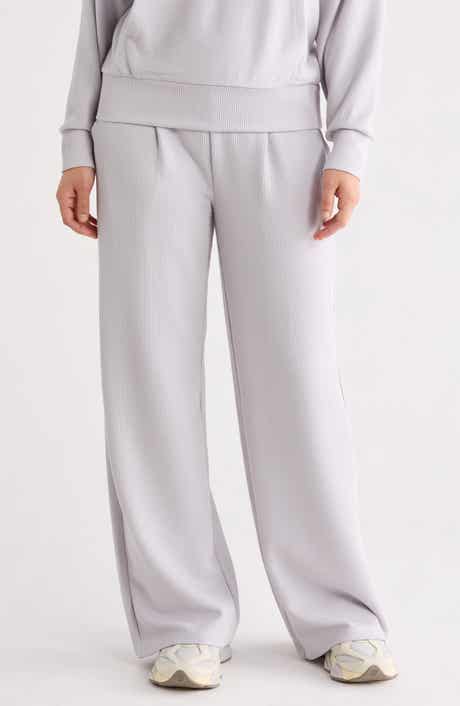 90 DEGREE BY REFLEX Ribbed Scuba Wide Leg Pants