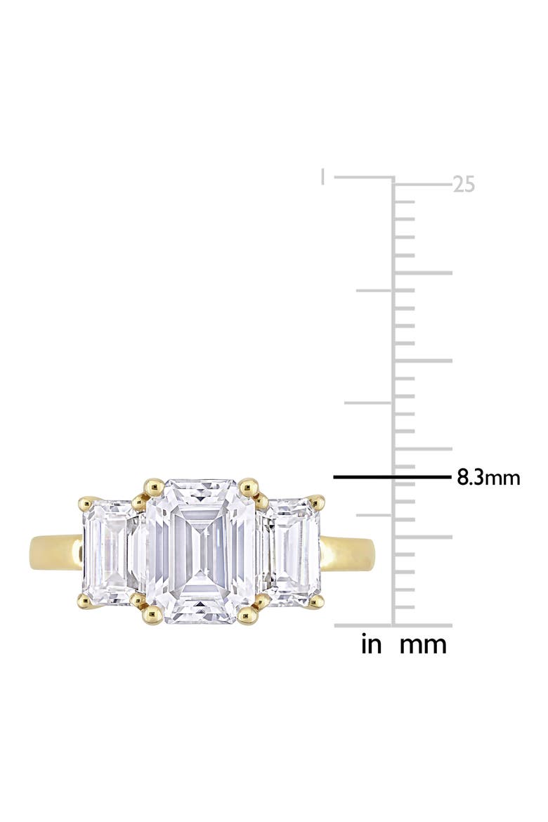 Emerald Cut Lab Created Moissanite Ring, Alternate, color, GOLD