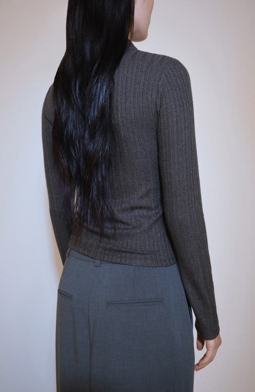Shop Mango Half Zip Sweater In Dark Heather Grey