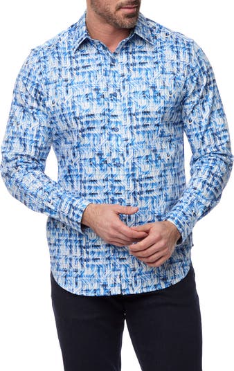 Robert Graham Erasmus Rope Jacquard Cotton Button-Up Shirt | Nordstrom