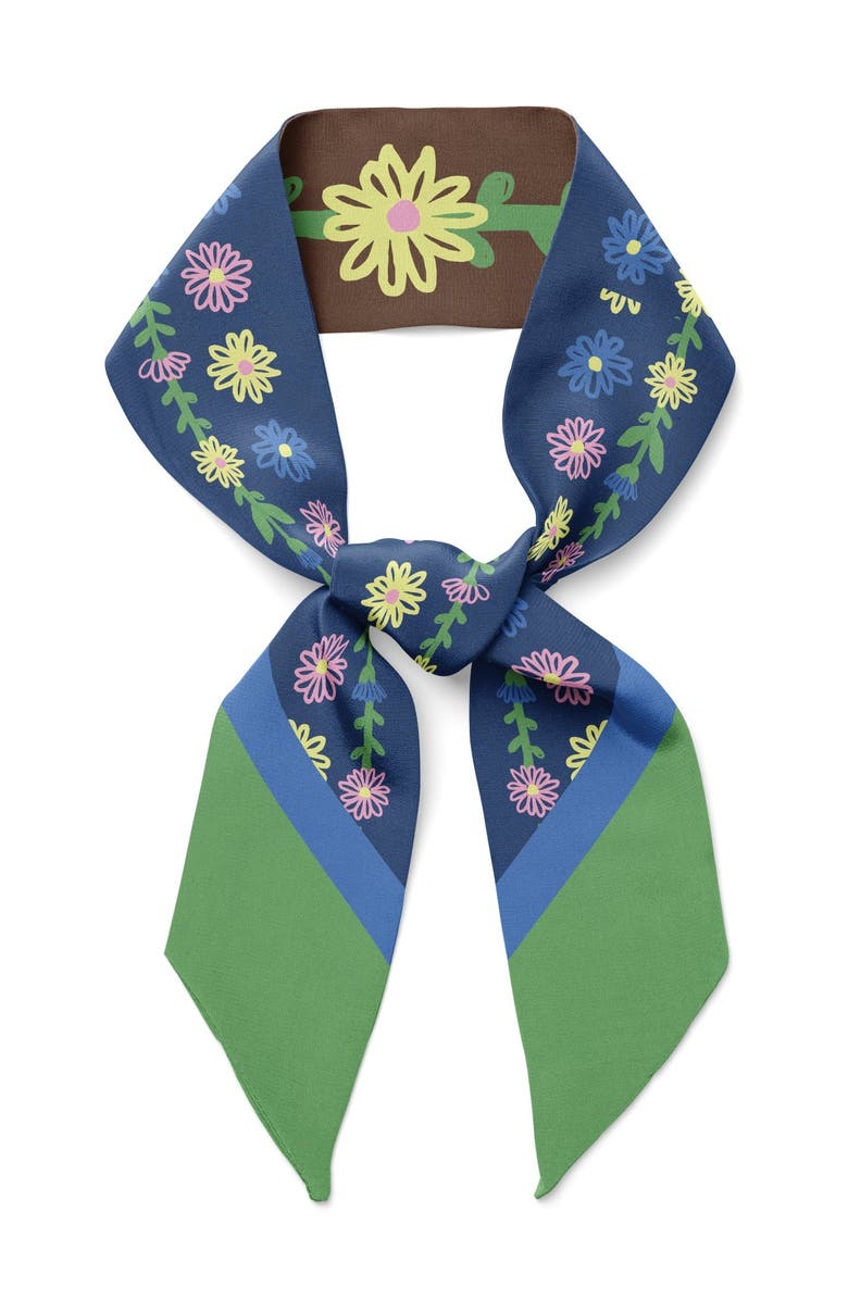 Centinelle Tiny Flowers Twilly Ribbon Scarf, Alternate, color, Multicolor