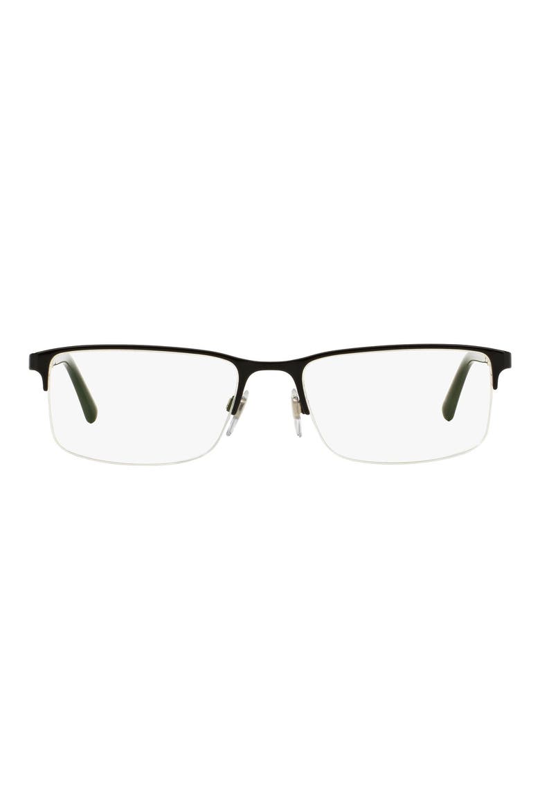 55mm Rectangular Reading Glasses, Main, color, BLACK