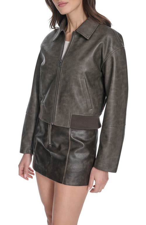 Levi's Faux Leather Bomber Jacket In Gray