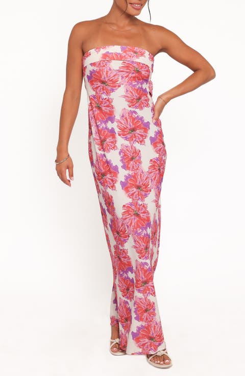 Remmie Print Strapless Maxi Dress