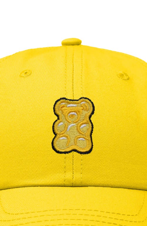 Dalix Yellow Gummy Embroidered Dad Cap In Gold