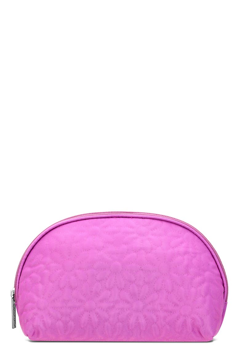 Kids' Quilted Floral Nylon Cosmetics Bag, Main, color, PURPLE