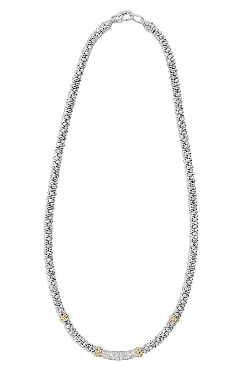 LAGOS Diamond Luxe Pavé Station 6mm Necklace, Main, color, Gold/Diamond