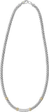 LAGOS Diamond Luxe Pavé Station 6mm Necklace