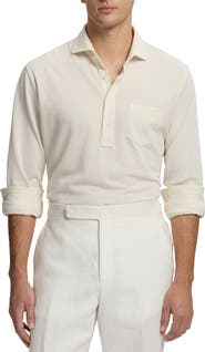 Ralph Lauren Purple Label Garment Wash Long Sleeve Cotton Polo