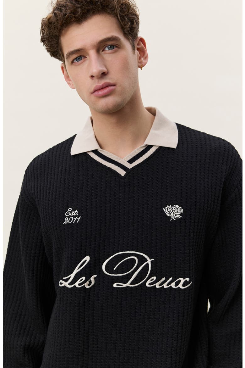Oversize Waffle Knit Sweater Jersey, Alternate, color, BLACK