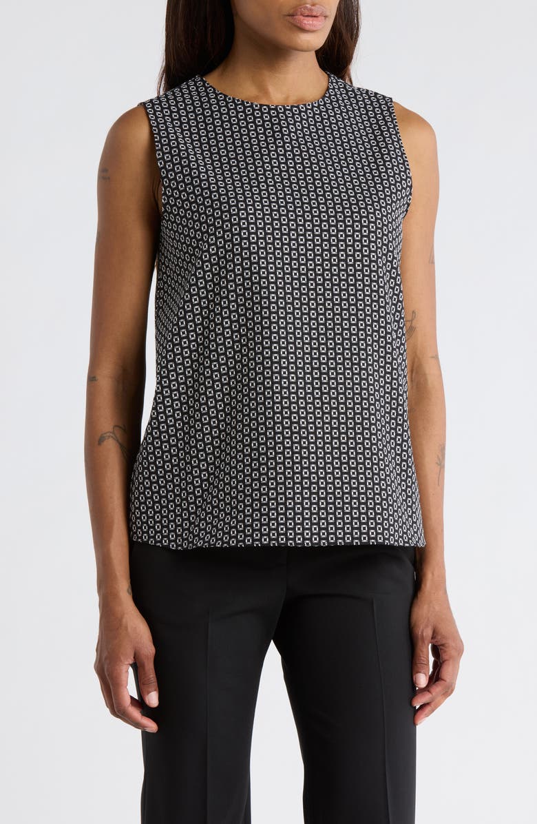 Theory Geometric Dobby Top, Main, color, Black Multi