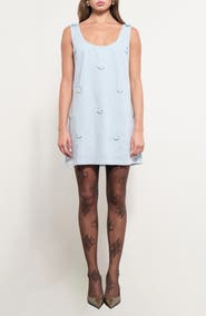 MAUDE CLUB Crosby Floral Appliqué Shift Minidress
