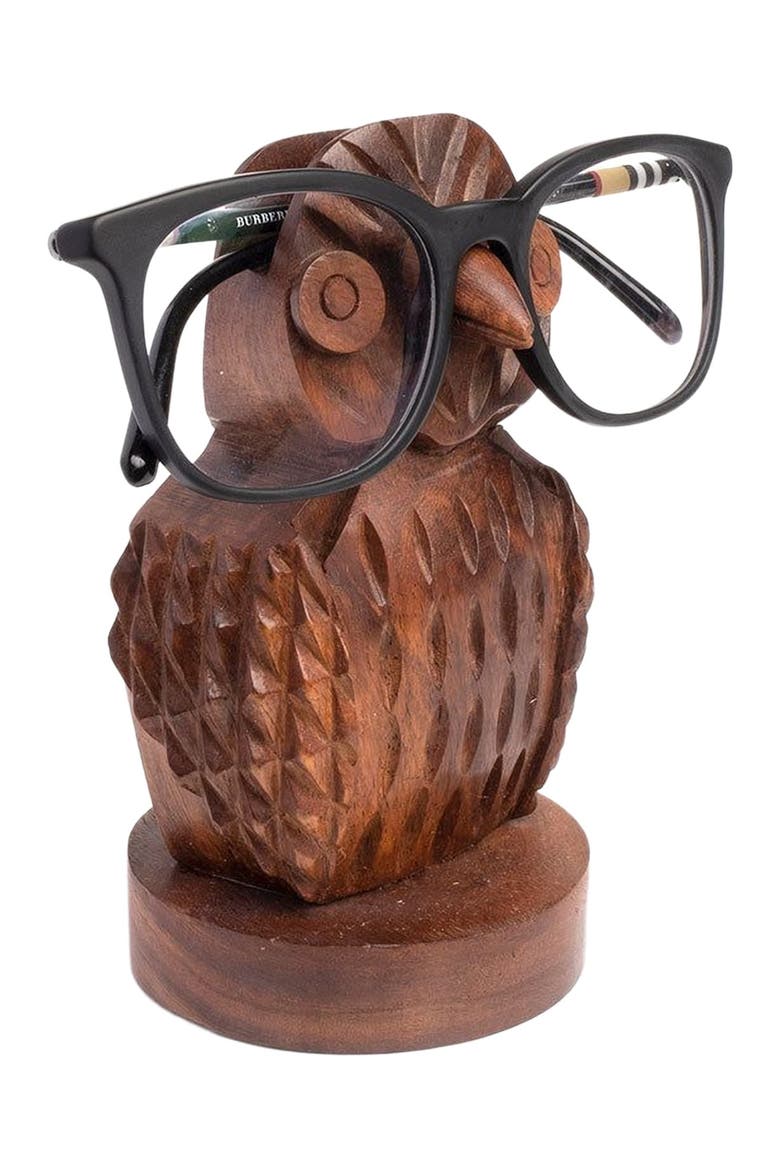 Owl Eyeglass Holder Stand, Alternate, color, Brown