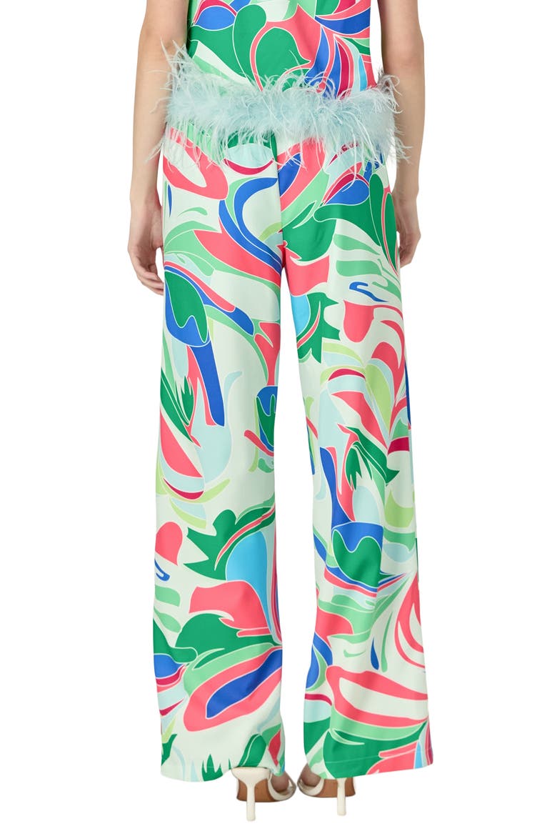 Abstract Print Wide Leg Pants, Alternate, color, GREEN/ BLUE MULTI