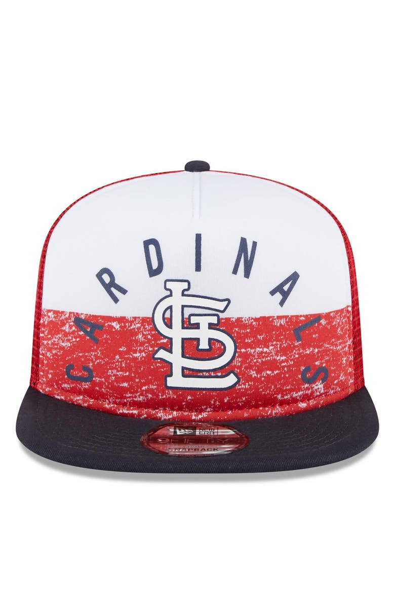 New Era Men's New Era White/Red St. Louis Cardinals Team Foam Front A-Frame Trucker 9FIFTY Snapback Hat, Alternate, color, White