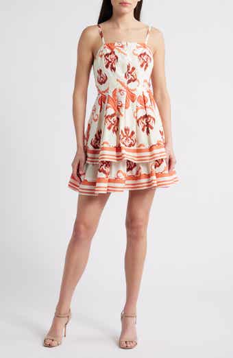 Adelyn Rae Isla Ikat Print Tiered Cotton Minidress