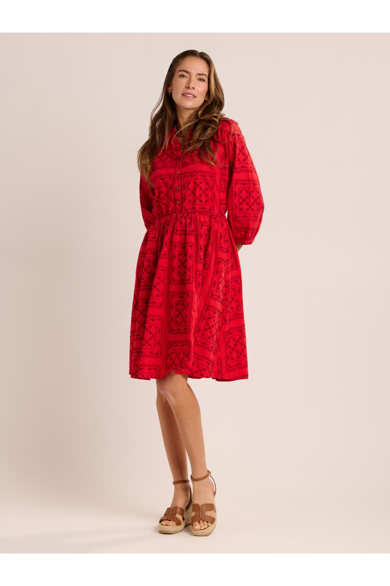 Zora Embroidery Detail Dress, Alternate, color, Red