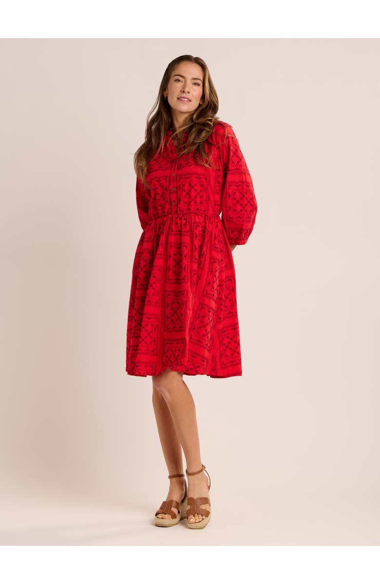 Brakeburn Zora Embroidery Detail Dress, Alternate, color, Red
