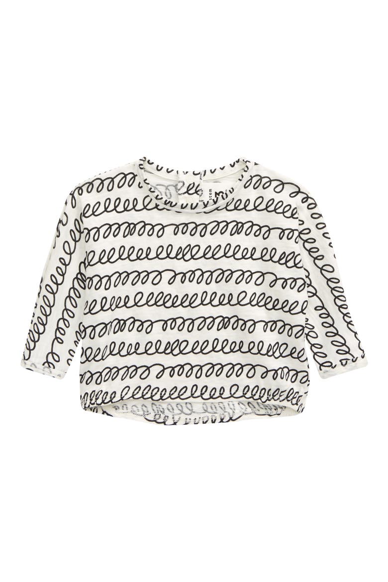 Scoop Bubble Graphic T-Shirt, Main, color, IVORY EGRET SCRIBBLE