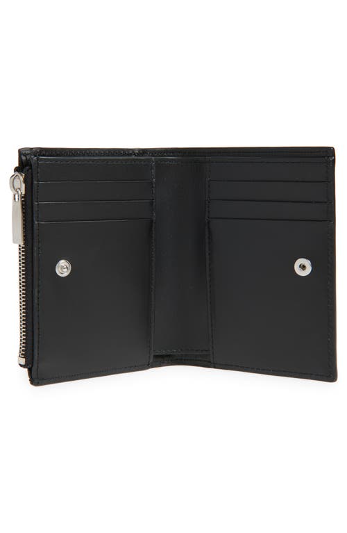 Off-white Quote Leather Bifold Zip Wallet In Black White