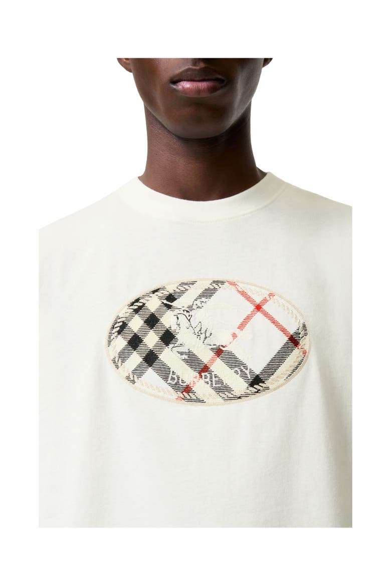 Check Knight Stamp Cotton T-shirt, Alternate, color, Chalk white