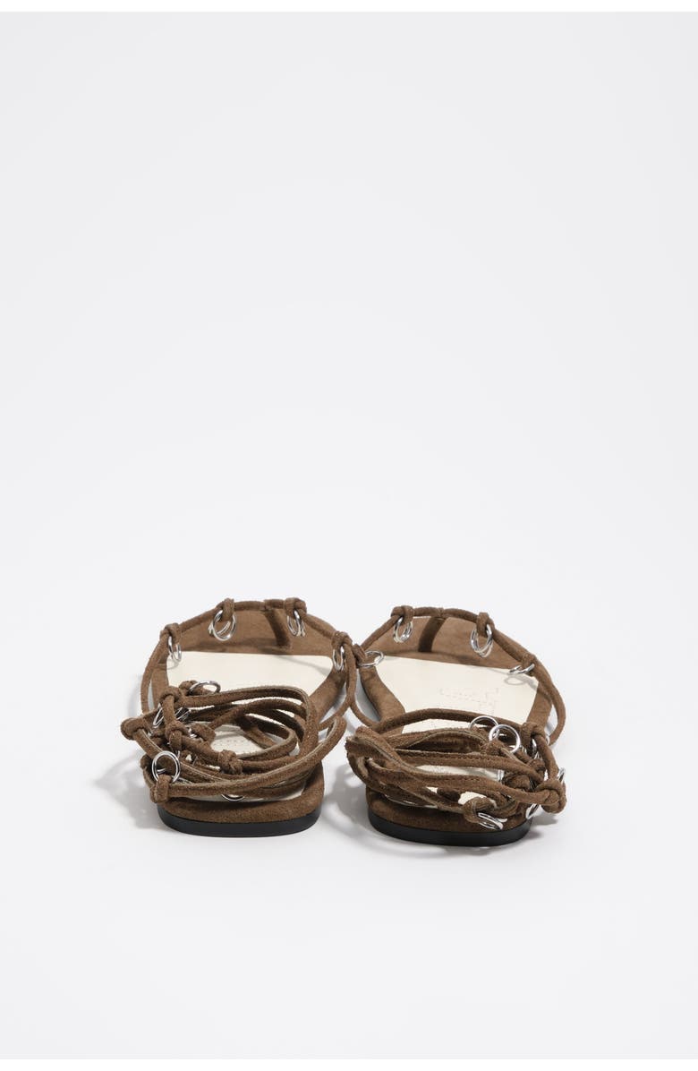 Bimba y Lola Suede Sandal With Piercings, Alternate, color, Dark Green