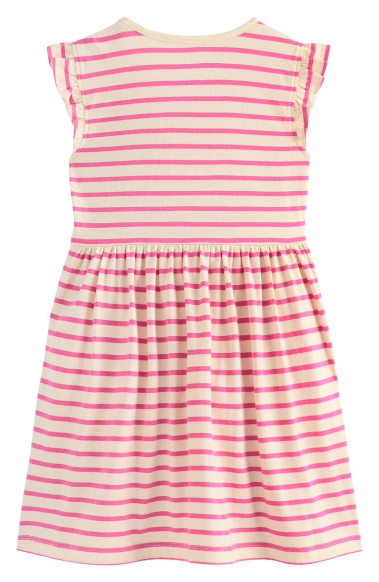 Mini Boden Kids' Posie Stripe Appliqué Cotton Dress, Alternate, color,