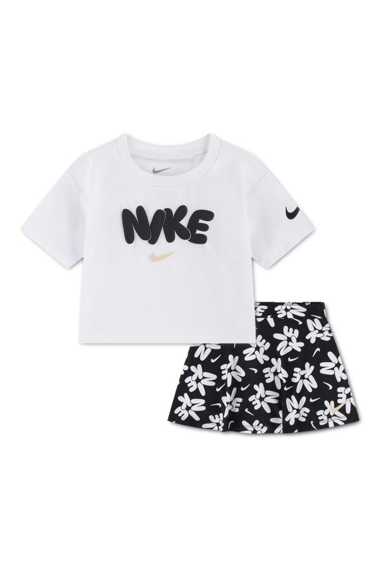 Dri-FIT Graphic T-Shirt & Skort Set, Main, color, BLACK