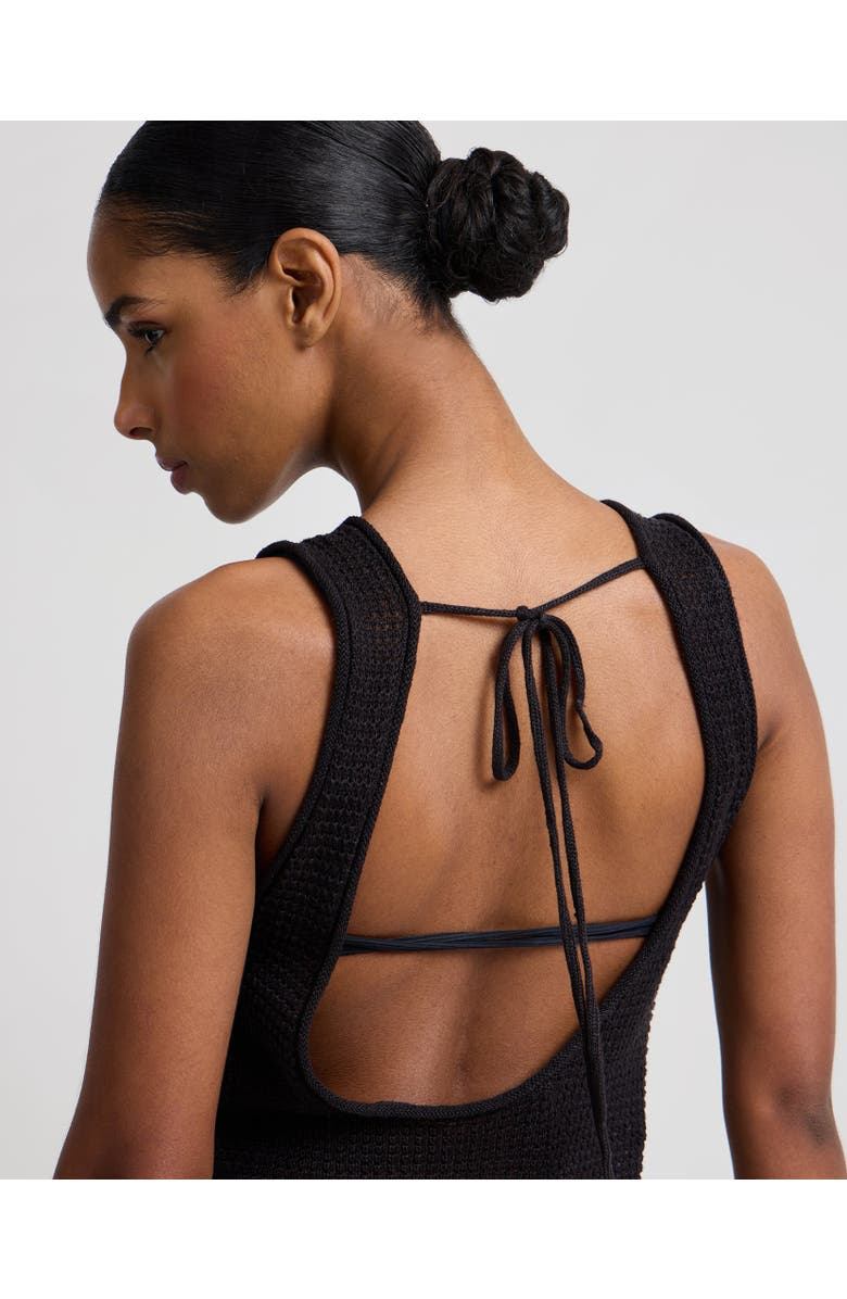 Onia Linen Knit Low Scoop Back Maxi Dress, Alternate, color, Black