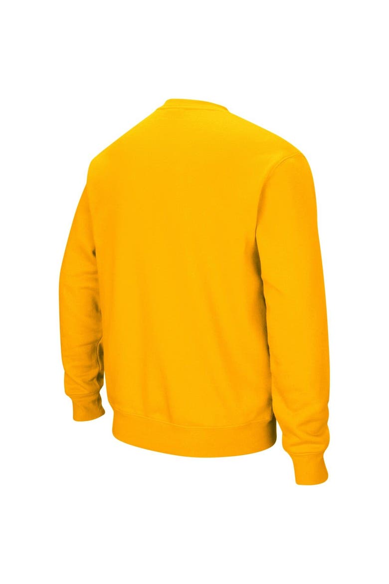 Men's Colosseum Gold Iowa Hawkeyes Arch & Logo Crew Neck Sweatshirt, Alternate, color, Gold