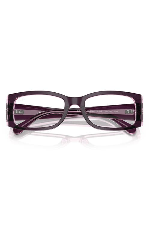 Ray Ban Miriam Optics Eyeglasses Violet On Transparent Pink Frame Clear Lenses Polarized 54-19 In Violet