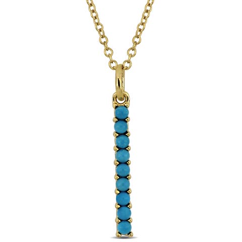 Composite Turquoise Linear Drop Necklace