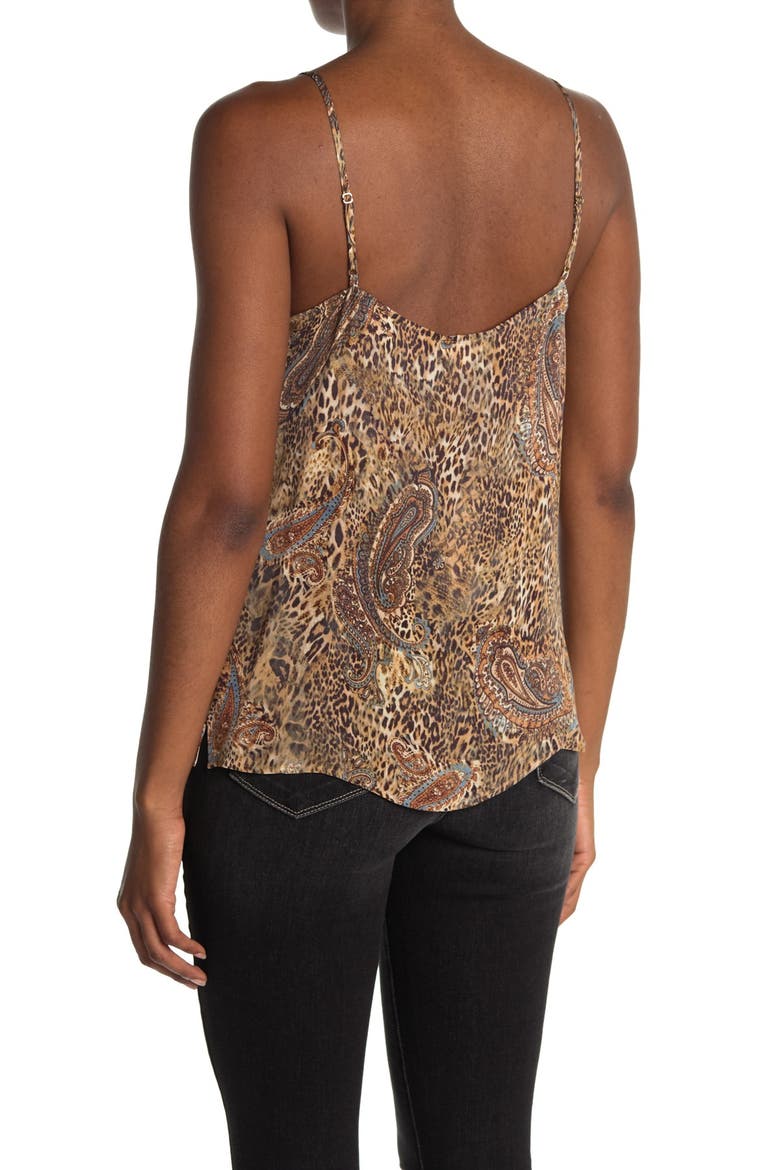 Gabriella Leopard Paisley Silk Camisole, Alternate, color, BRONZE VALENCIA