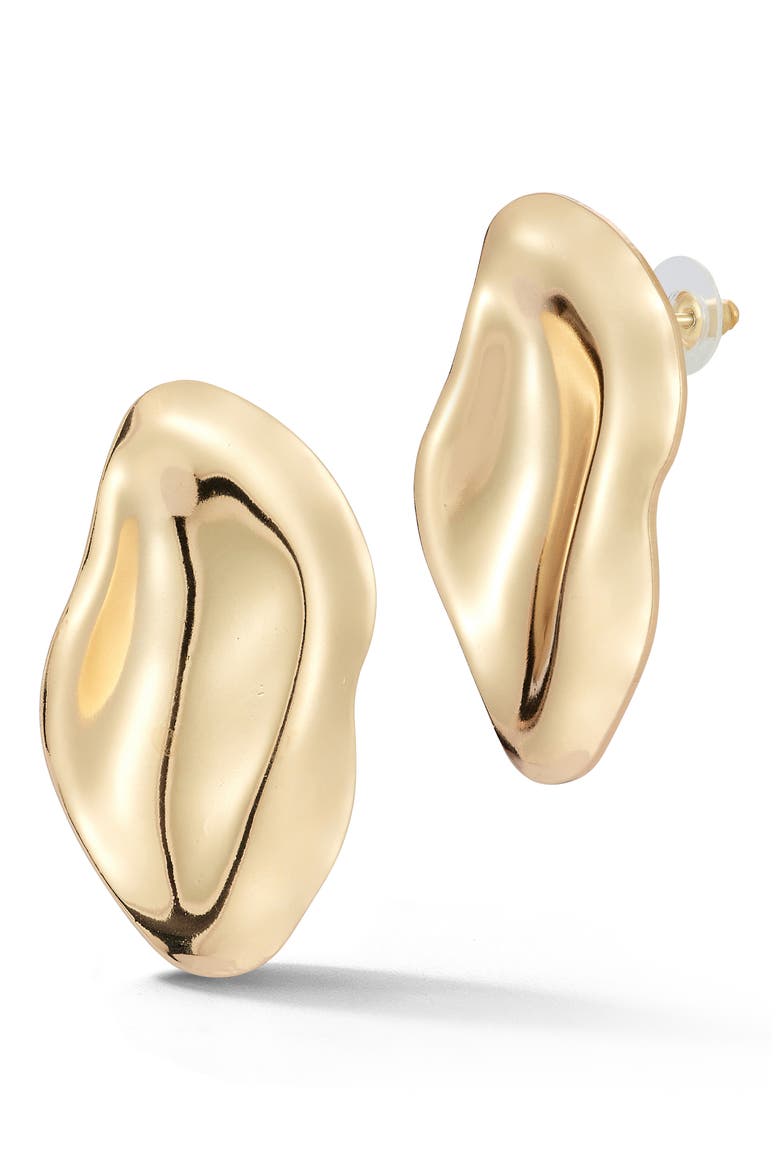 Molten Drop Earrings, Main, color, GOLD