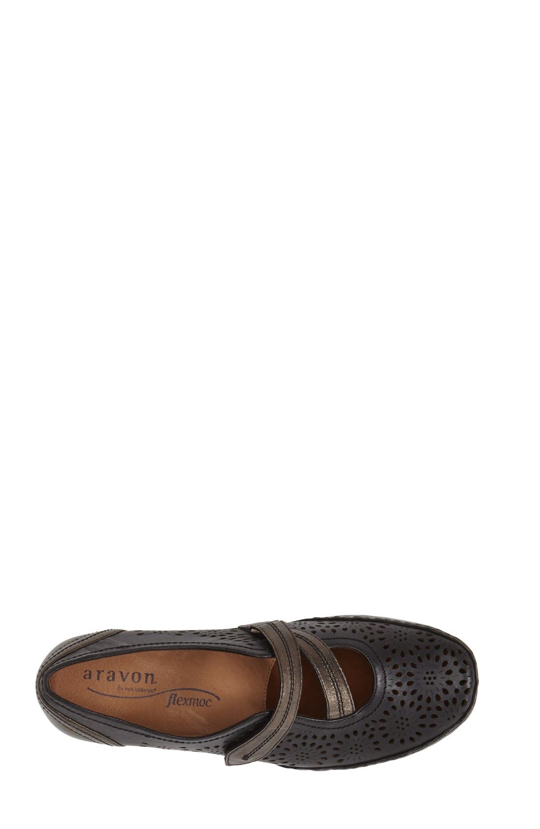 Aravon 'Flex - Lacey' Cutout Leather Mary Jane Pump, Alternate, color, 
