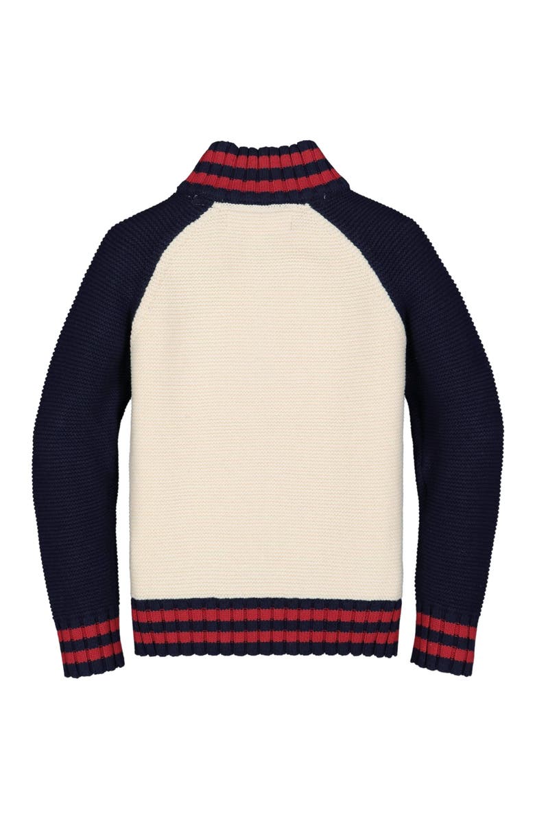 Hope & Henry Baby Boys' Half Zip Ski Sweater, Infant, Alternate, color, Ivory, Navy, Red Colorblock