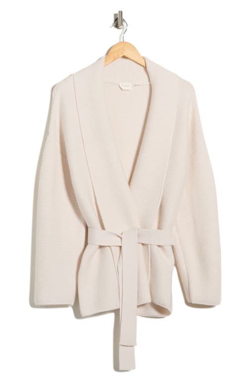 Cyrus Ottoman Ribbed Wrap Sweater Jacket In White