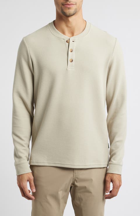 Long Sleeve Waffle Henley