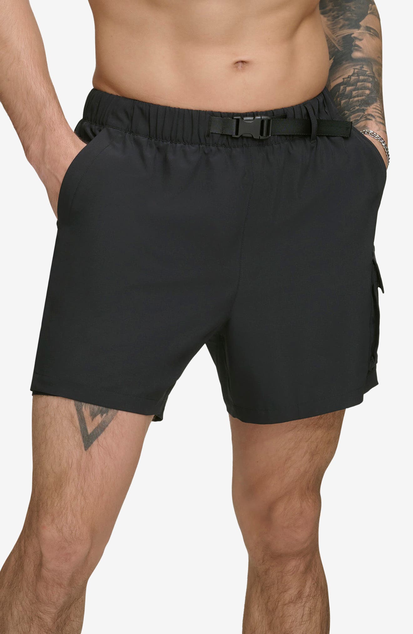DKNY Cargo Volley Stretch Swim Trunks