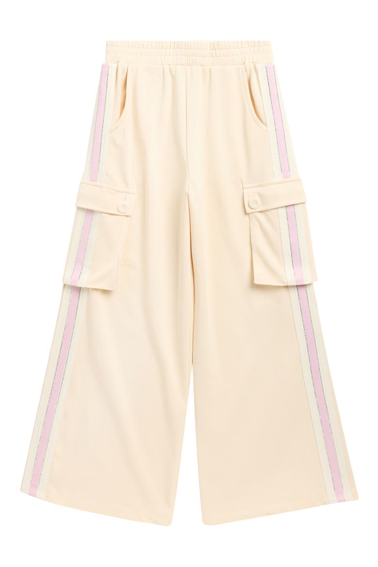 Kids' Beaded Stripe Cotton Blend Cargo Pants, Main, color, IVORY