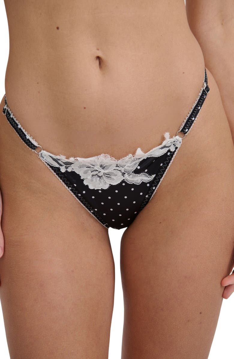 Kat The Label Norma Polka Dot Thong, Alternate, color, Polkadot