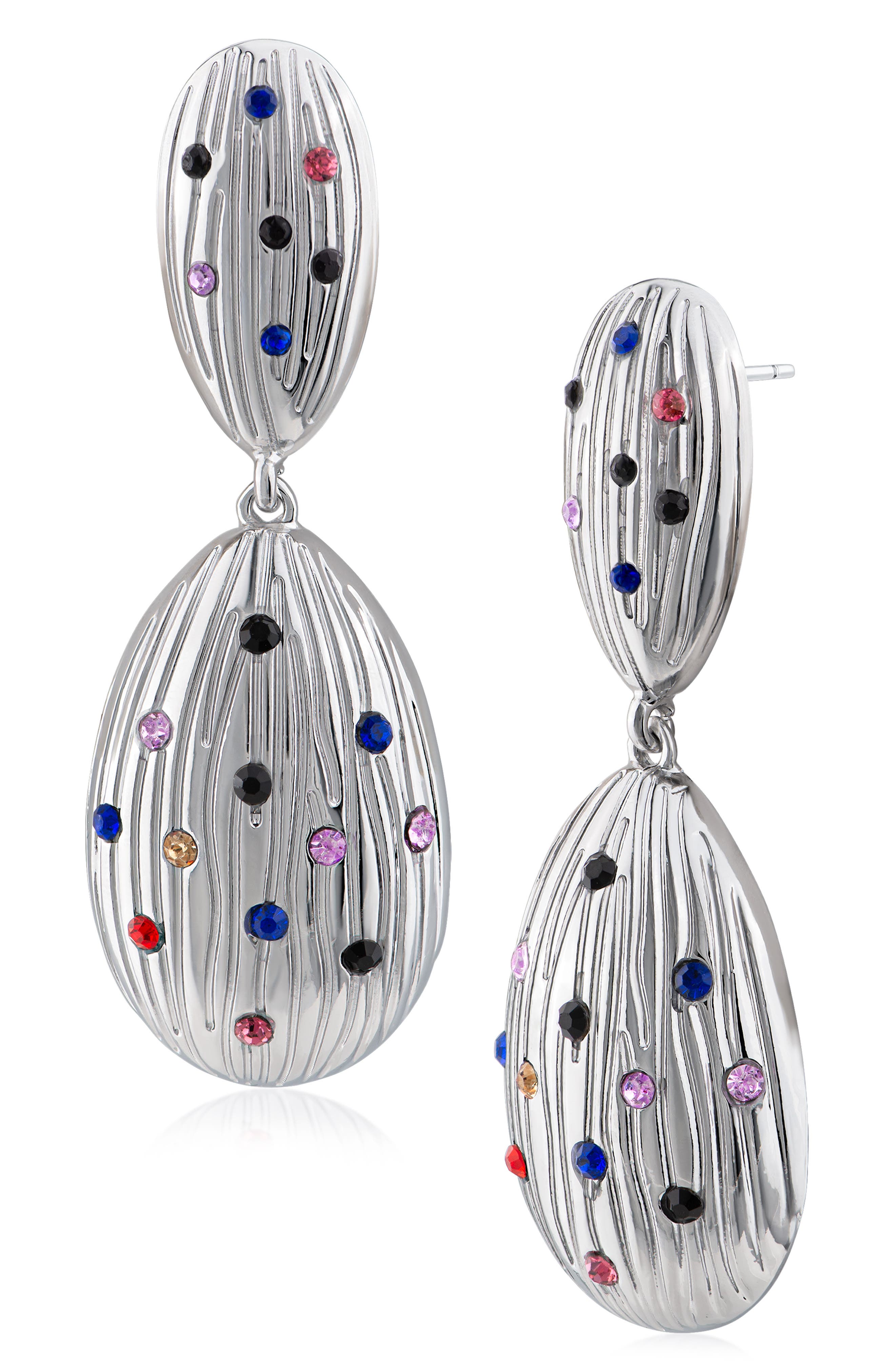 JARDIN Fluted Crystal Drop Earrings