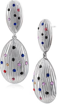 JARDIN Fluted Crystal Drop Earrings