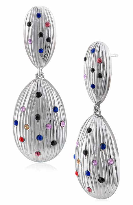 JARDIN Fluted Crystal Drop Earrings