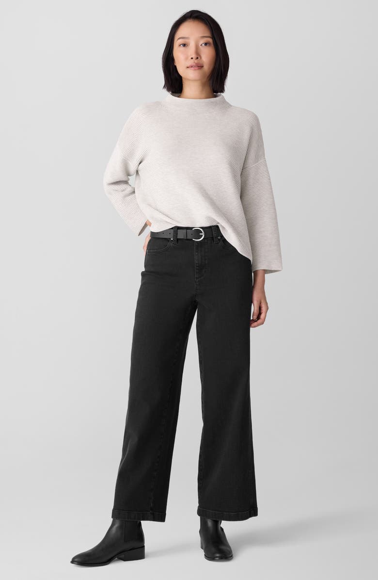 Eileen Fisher Wide Leg Jeans, Alternate, color, Black