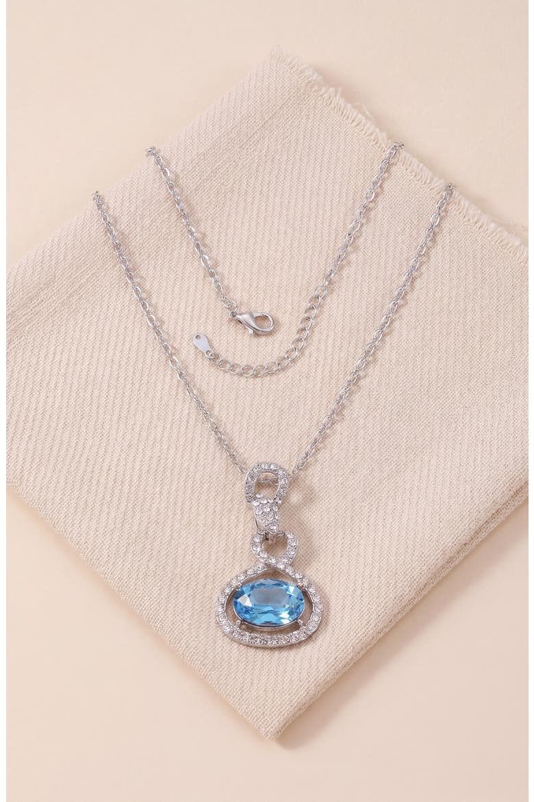 Crystal Snake Orb Pendant Necklace, Alternate, color, Sapphire