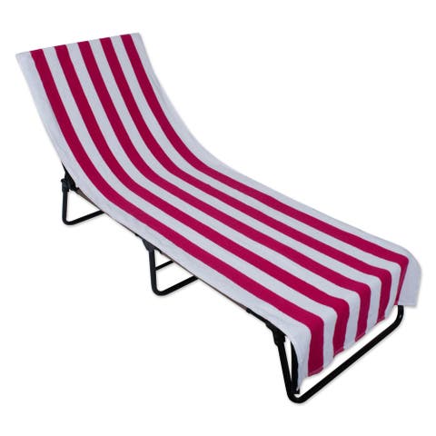 Stripe Lounge Chair Beach Towel - Top Fitted Pocket 26x82"
