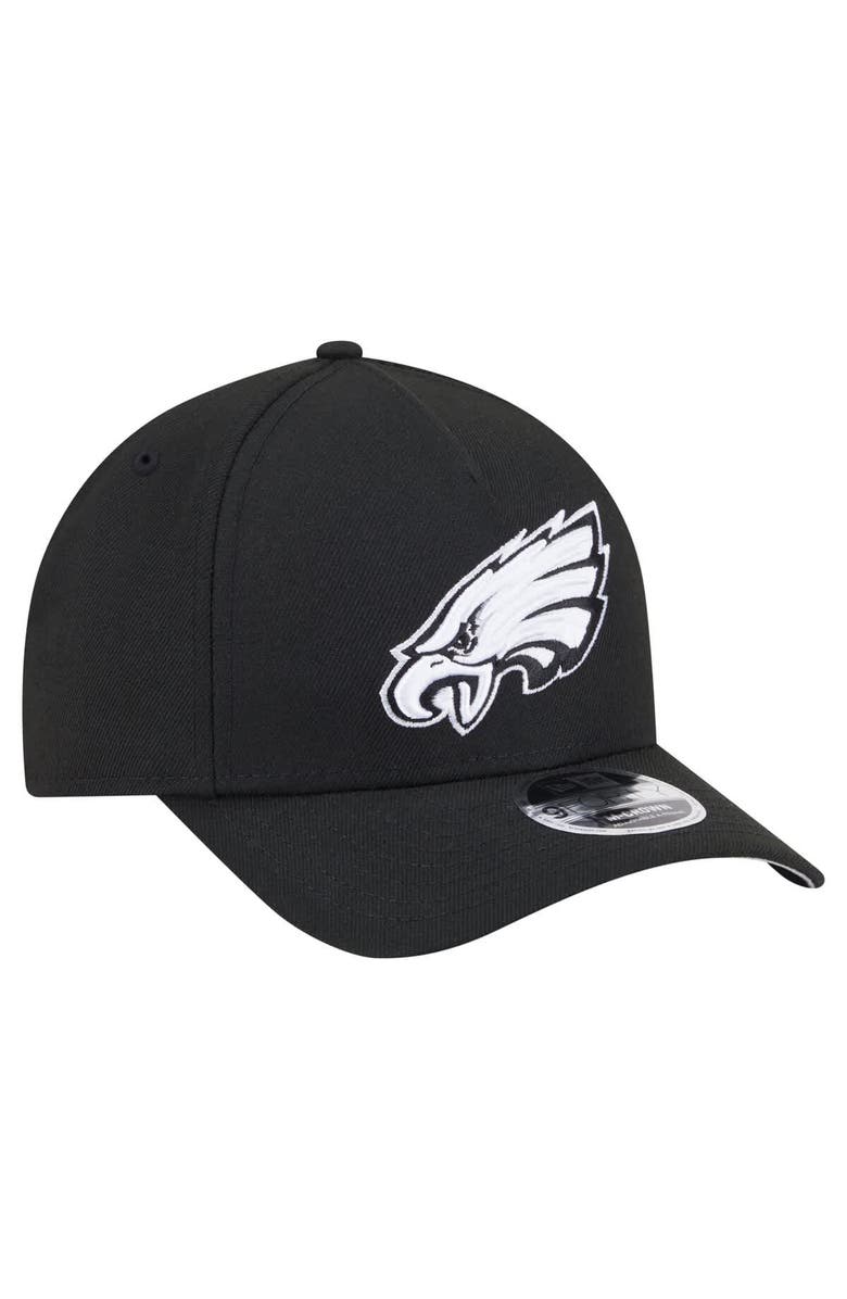 New Era Men's New Era Black Philadelphia Eagles Team Collection 9FORTY M-Crown A-Frame Adjustable Hat, Alternate, color,