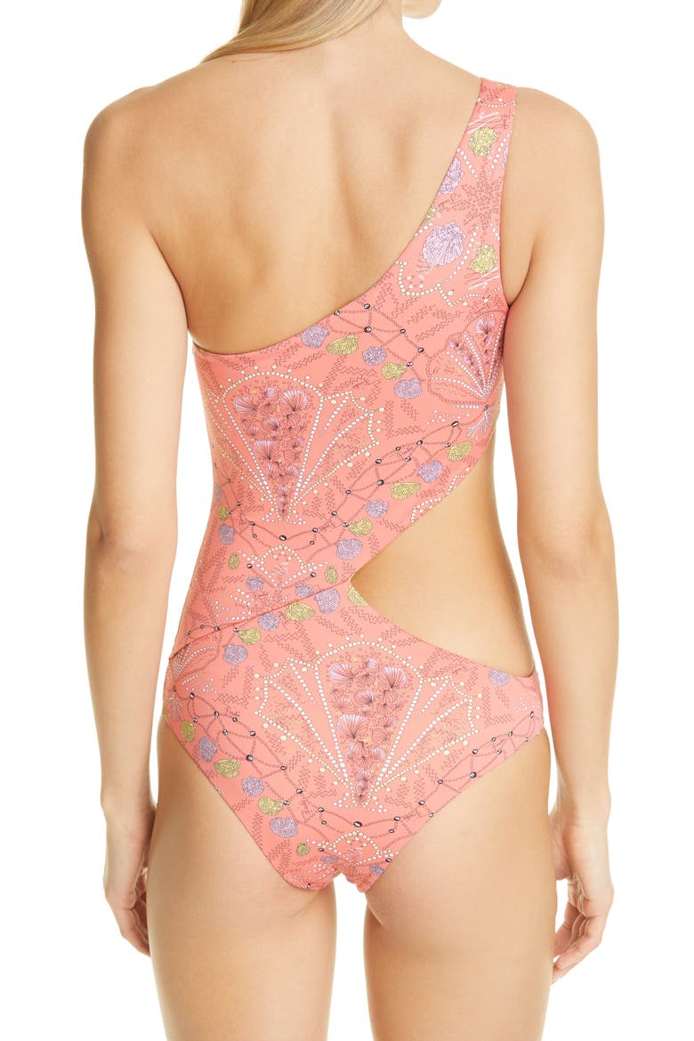 Cutout One-Piece Swimsuit, Alternate, color, CORAL
